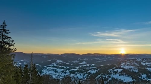 View in Sunrise Winter Mountain Timelapse