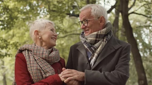 Seniors on Date in Park