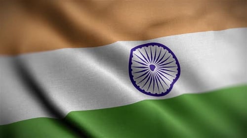 Realistic Waving India Flag Seamless Loop Background