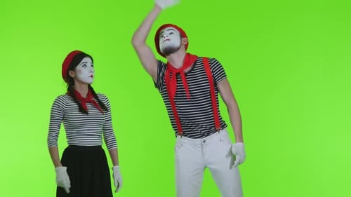 Mimes zeigen Parodien auf transparentem Hintergrund