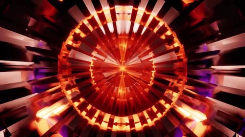 Gold Fire Disk Kaleidoscope Movement Background Vj Loop HD