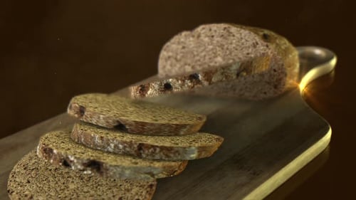 Slicing Bread on Cutting Board Animation