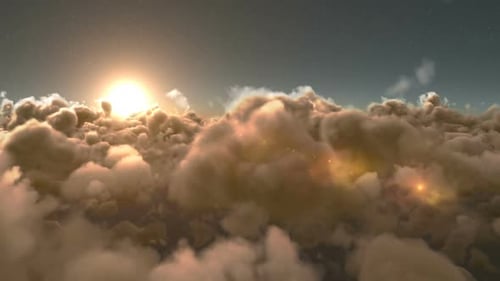 Nuages enfumés et soleil éclatant