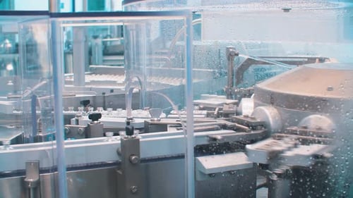 Pharmazeutische Produktionsmaschine für medizinische Fläschchen und Fläschchen. Herstellung des Impfstoffs