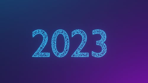 Futuristic 2023 Digital Particle Number Reveal