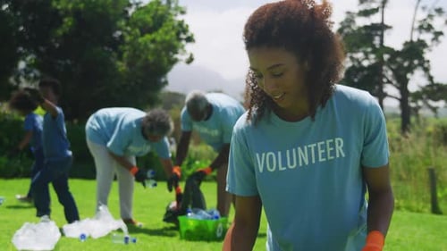 Volunteers Clean Up Plastic in Rural Setting