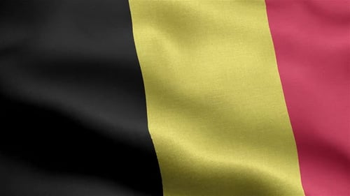 Realistic Waving Belgian Flag Loop