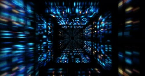 Futuristic Abstract Digital Tunnel Flight Loop Background