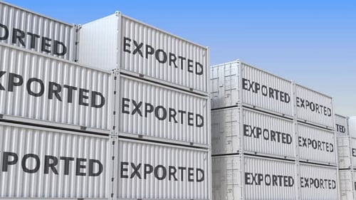 Contenedores con texto EXPORTADO