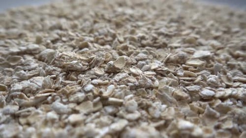 Dry Oatmeal Flakes Close Up