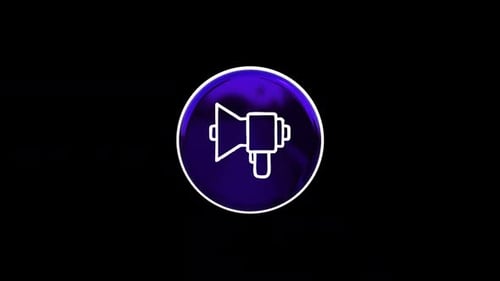 Spinning Megaphone Icon for Announcement Videos