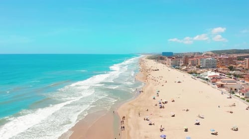 Aerial View of the Beautifull Beaches of Costa Blanco, Spain.
