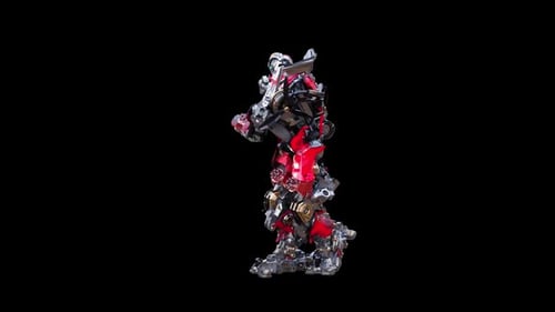 Detailed Transforming Robot Walk Cycle Animation