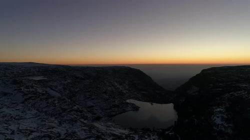 Stunning Winter Sunset and Frozen Lake