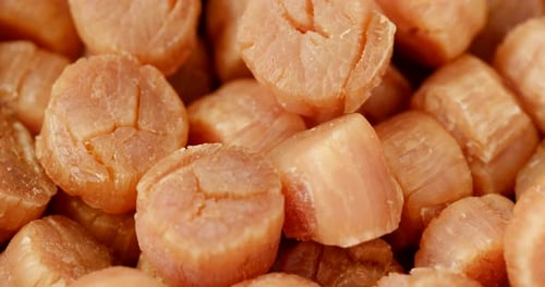 Close Up of Golden Dried Scallops