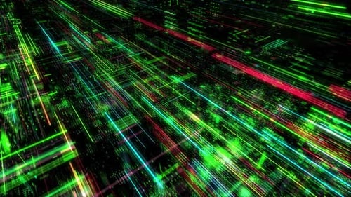 Abstract digital matrix particles grid virtual reality