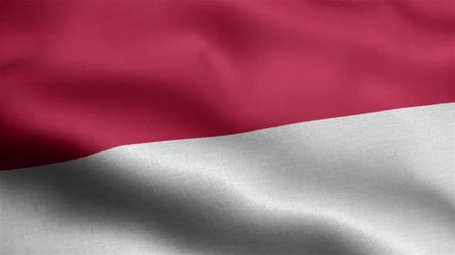 Realistic Waving Indonesian Flag Animation