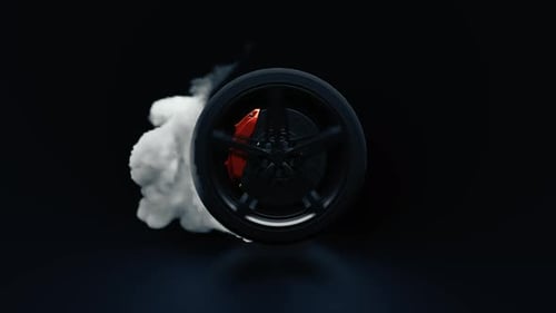 Dynamic Car Wheel Spin with Smoke Reveal Animation