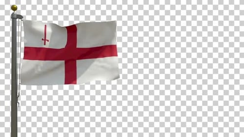 Realistic Waving City of London Flag Animation