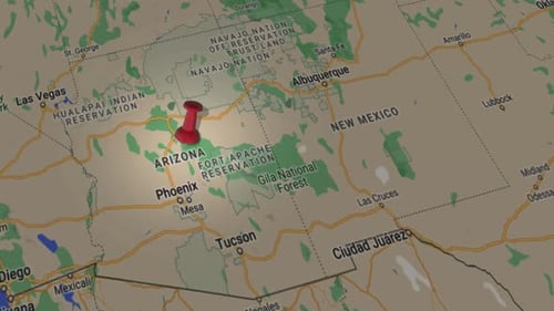 Animated 3D Map Pinpoint Dropping on a US State Map