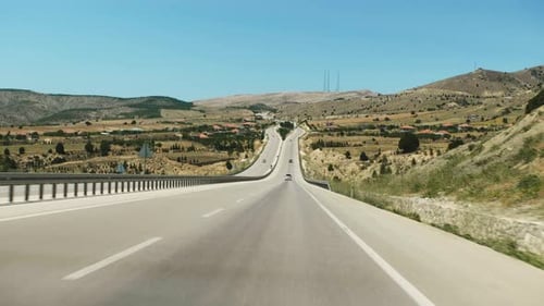 Driving Rural Highway Road Trip Landscape