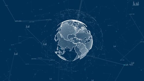 Digital Earth Globe Global Network Data Technology Animation