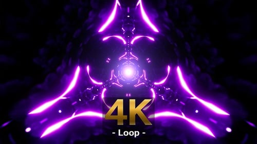 Dreieckiger dunkelvioletter Lichttunnel