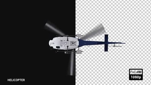 Realistic 3D Animated Helicopter Flying with Alpha Channel