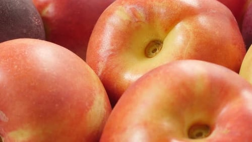Fresh Nectarines in a close up Macro View