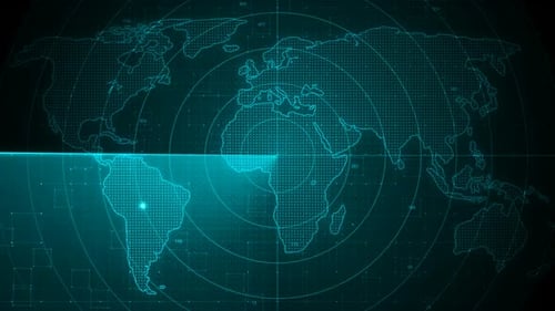 Weltkarte suchen Radar HUD-Animation