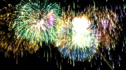Vibrant Pyrotechnic Fireworks Display Animation