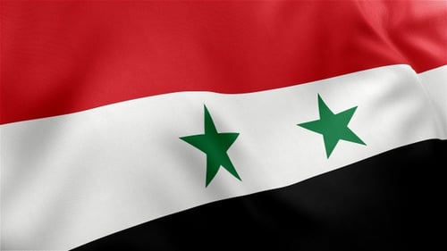 Realistic Syria Flag Waving Loop