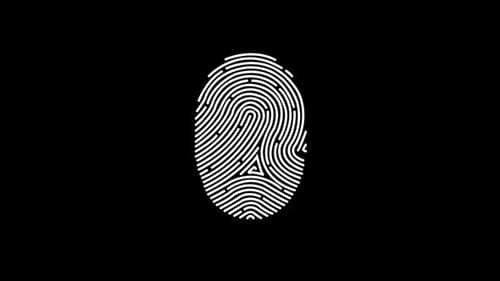 Animation Of Fingerprint With Alpha Channel Touch Id Futuristic Digital Processing