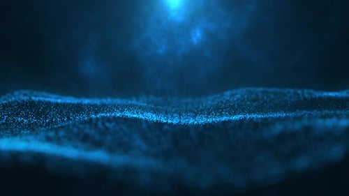 Blue Data Light Particles Technology Motion Background