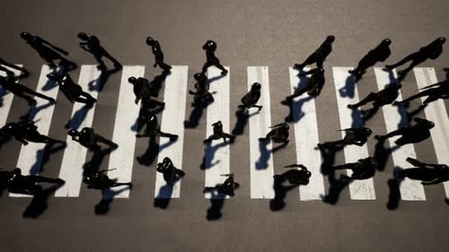 4K pessoas andando sobre a faixa de pedestres