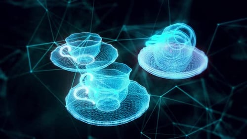 Classic Tea Set Hologram Close Up Hd