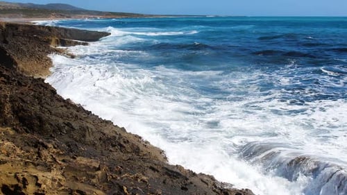 Extreme Wave Crushing Coast Large Ocean Beautiful Wave Awesome Power of Waves Breaking Over