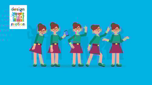 Flat Design Girl Character Animation Kit