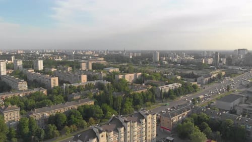 Cityscape Cars Traffic Jams Aerial