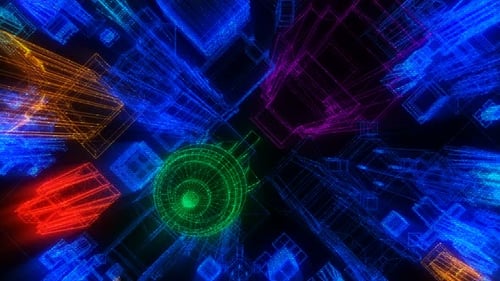 Diving Into Futuristic Digital Colorful City