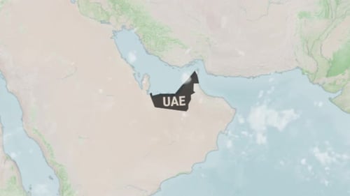 Animated Earth Map Pinpoint United Arab Emirates