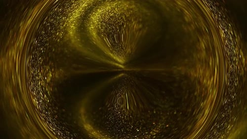 Hypnotic Golden Particles Abstract Background