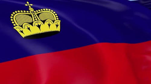 Realistic Liechtenstein Flag Waving Seamless Loop Animation