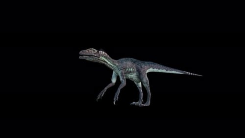 Realistic 3D Animated Raptor with Sci-Fi Glowing Internal System