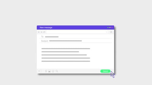 Animated Email Sending Interface with Typing Animation