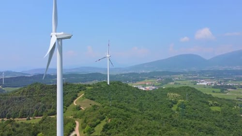 Aerial View Of A Eolic Power Plant