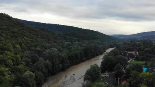 River and forest from the air.