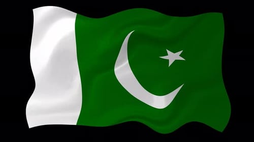 Realistic Waving Pakistan Flag Alpha Channel Animation