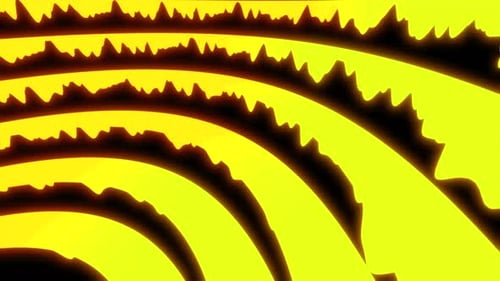 Black stripes with twisted ends moving across the footage