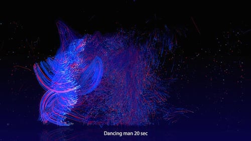 Dynamic Abstract Particle Dancing Figure Animation